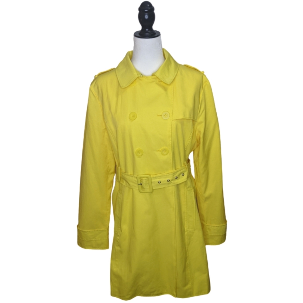 Kenneth Cole Reaction Yellow Trench Coat Size XL